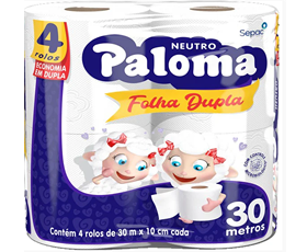 Papel Higienico Paloma Folha Dupla 4x30m Neutro